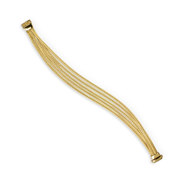18K Yellow Gold Cairo Collection Hammered Coil Bracelet
